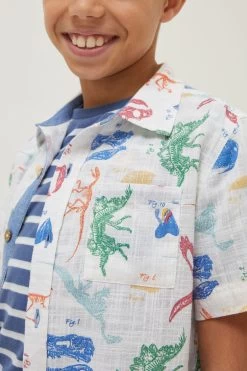 FatFace Natural Printed Shirt -Fashion Clothing Store D61423s4 1