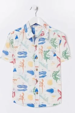 FatFace Natural Printed Shirt -Fashion Clothing Store D61423s5