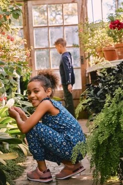 FatFace Blue Everly Flower Jumpsuit -Fashion Clothing Store D61432s3