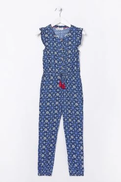 FatFace Blue Everly Flower Jumpsuit -Fashion Clothing Store D61432s7