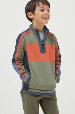 FatFace Green Airlie Colourblock Sweatshirt -Fashion Clothing Store D61439s3