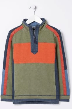 FatFace Green Airlie Colourblock Sweatshirt -Fashion Clothing Store D61439s5