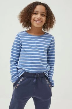 FatFace Blue Breton Stripe T-Shirt