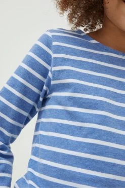 FatFace Blue Breton Stripe T-Shirt -Fashion Clothing Store D61446s3