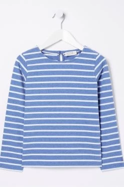 FatFace Blue Breton Stripe T-Shirt -Fashion Clothing Store D61446s4