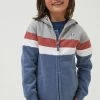 FatFace Grey Striped Zip Through Hoodie