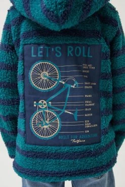 FatFace Green Striped Fleece Sweatshirt -Fashion Clothing Store D61458s3