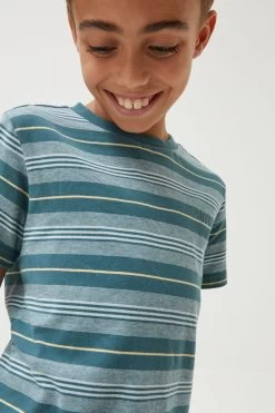 FatFace Green Seaton Stripe T-Shirt -Fashion Clothing Store D61466s5
