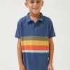 FatFace Blue Bramber Panel Stripe Polo Shirt