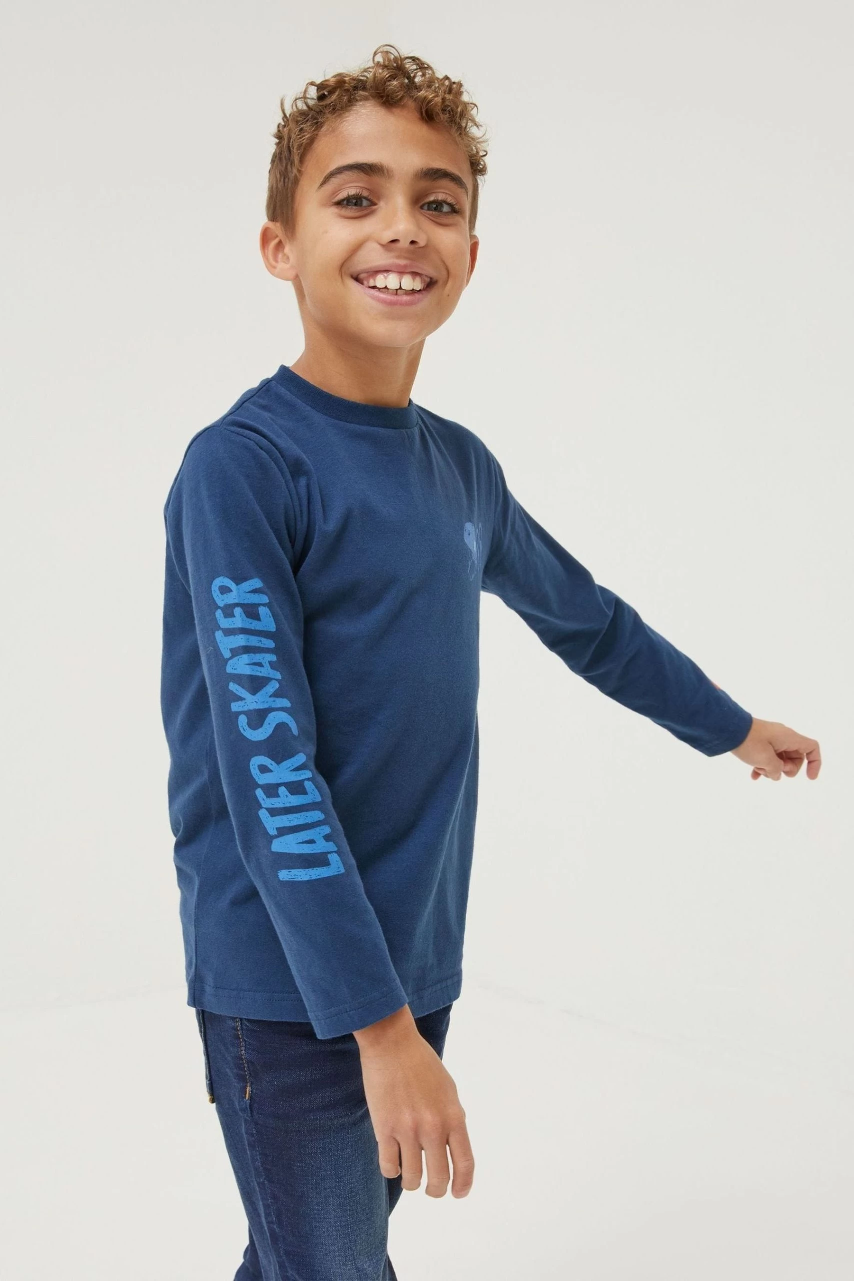 FatFace Blue Skate Graphic T-Shirt 1 FatFace Blue Skate Graphic T-Shirt