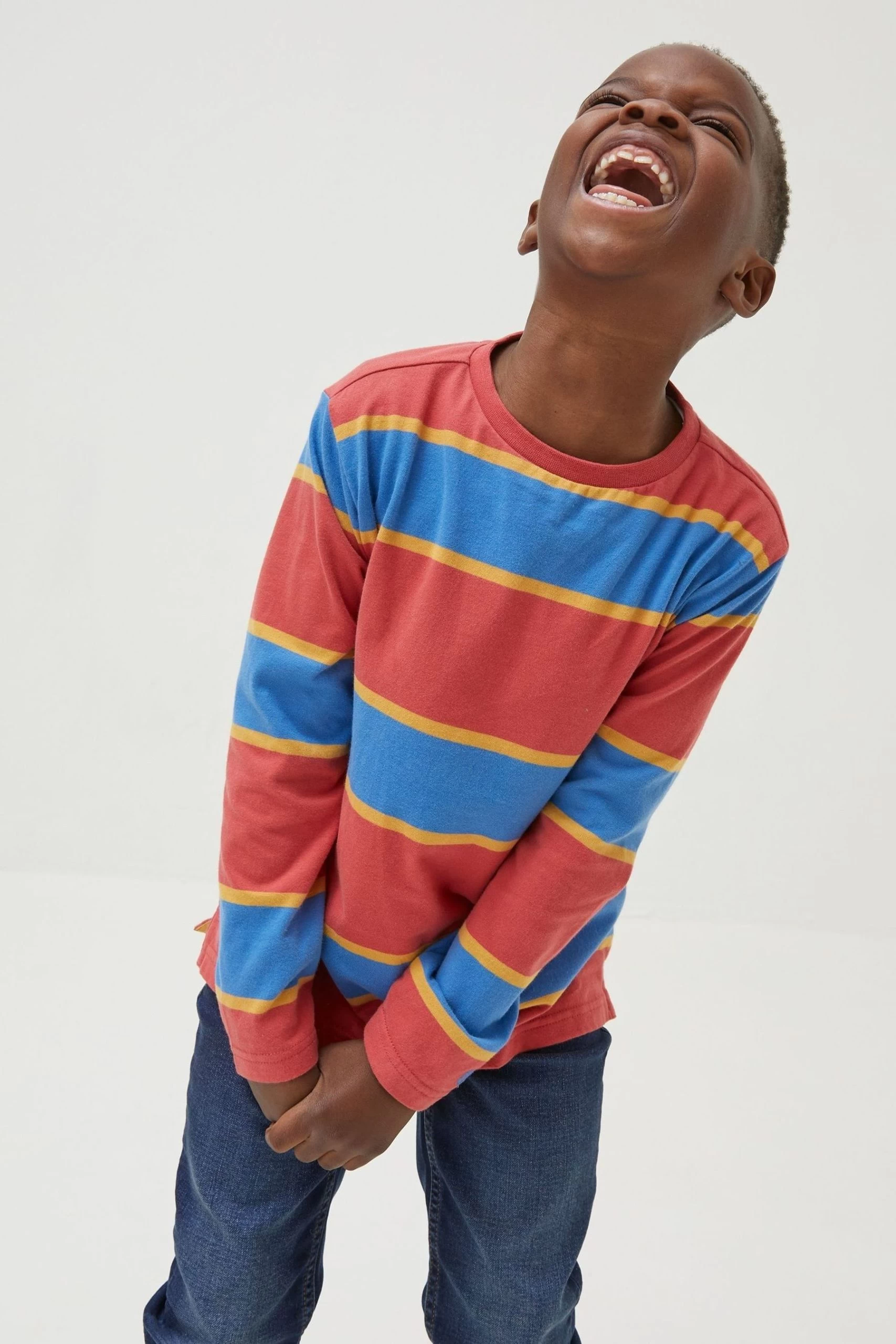 FatFace Red Sandon Block Stripe T-Shirt 1 FatFace Red Sandon Block Stripe T-Shirt