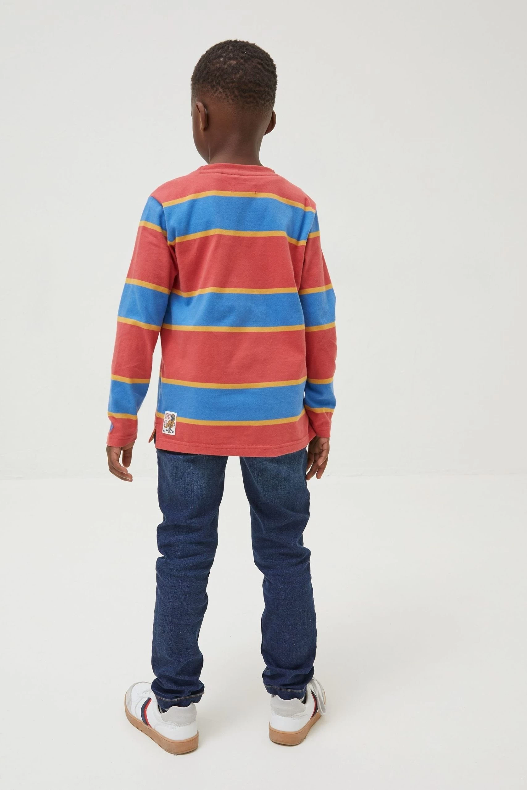 FatFace Red Sandon Block Stripe T-Shirt 2 FatFace Red Sandon Block Stripe T-Shirt - Image 2
