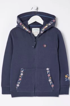 FatFace Blue Embroidered Hoodie