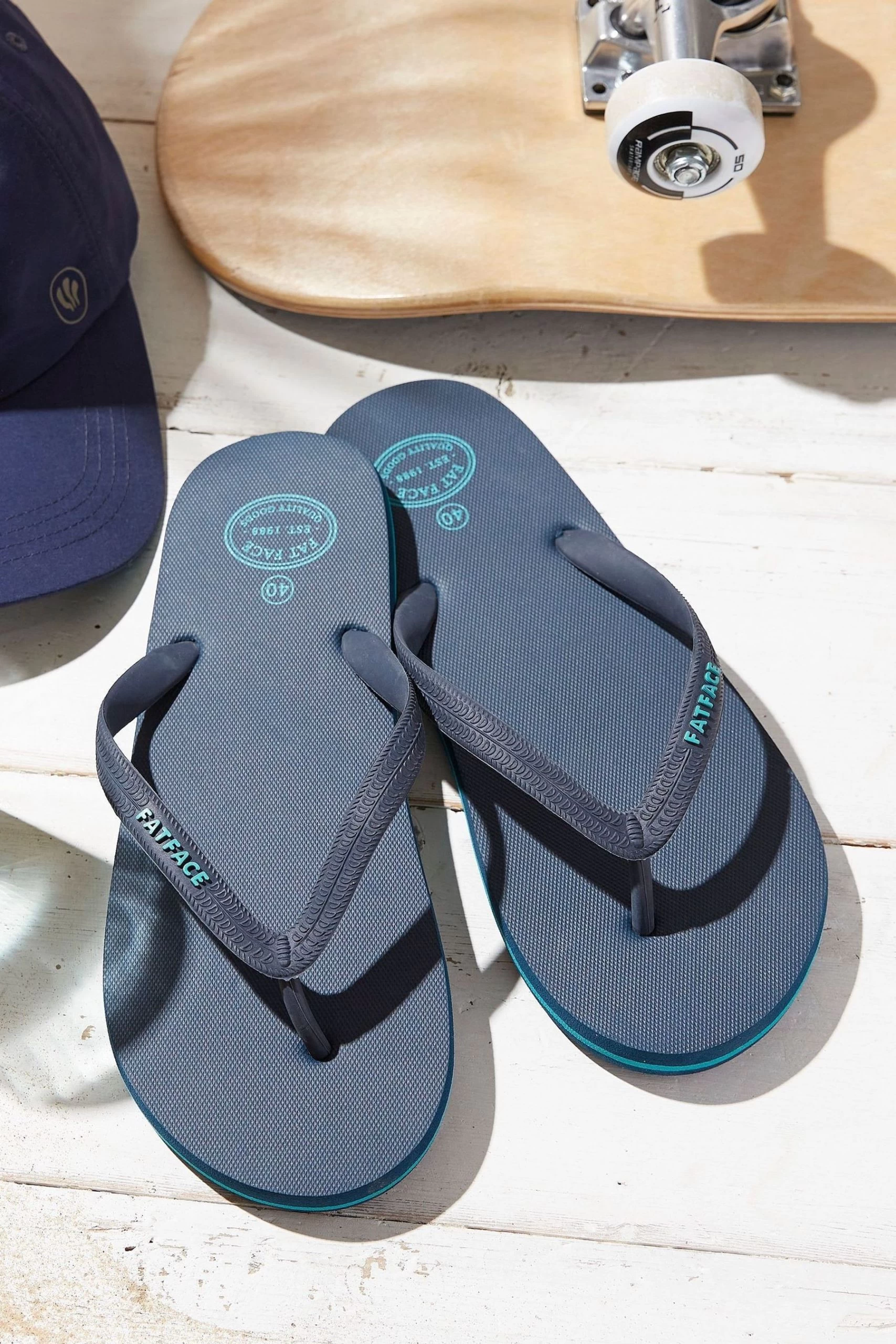 FatFace Blue Henley Flip Flops 2 FatFace Blue Henley Flip Flops - Image 2