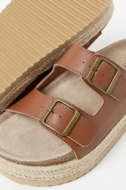 FatFace Meldon Brown Flatform Sandals -Fashion Clothing Store D63 748s3