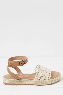 FatFace Natural Tilly Crochet Sandals