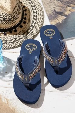 FatFace Blue Pentle Flip Flops 5 FatFace Blue Pentle Flip Flops -Fashion Clothing Store D63 752s3