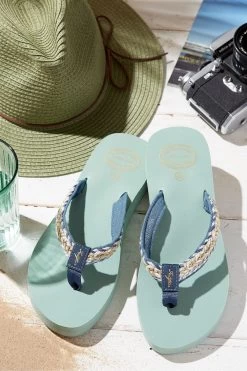 FatFace Green Pentle Flip Flops 5 FatFace Green Pentle Flip Flops -Fashion Clothing Store D63 753s3