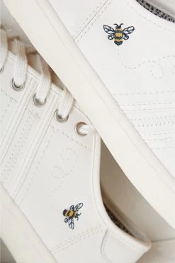 FatFace Lola Bee White Leather Embroidered Trainers 6 FatFace Lola Bee White Leather Embroidered Trainers -Fashion Clothing Store D63 760s3
