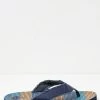 FatFace Blue Harris Striped Flip Flops
