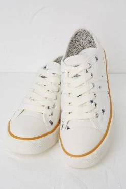 FatFace Lola Bee White Canvas Trainers -Fashion Clothing Store D63 768s2