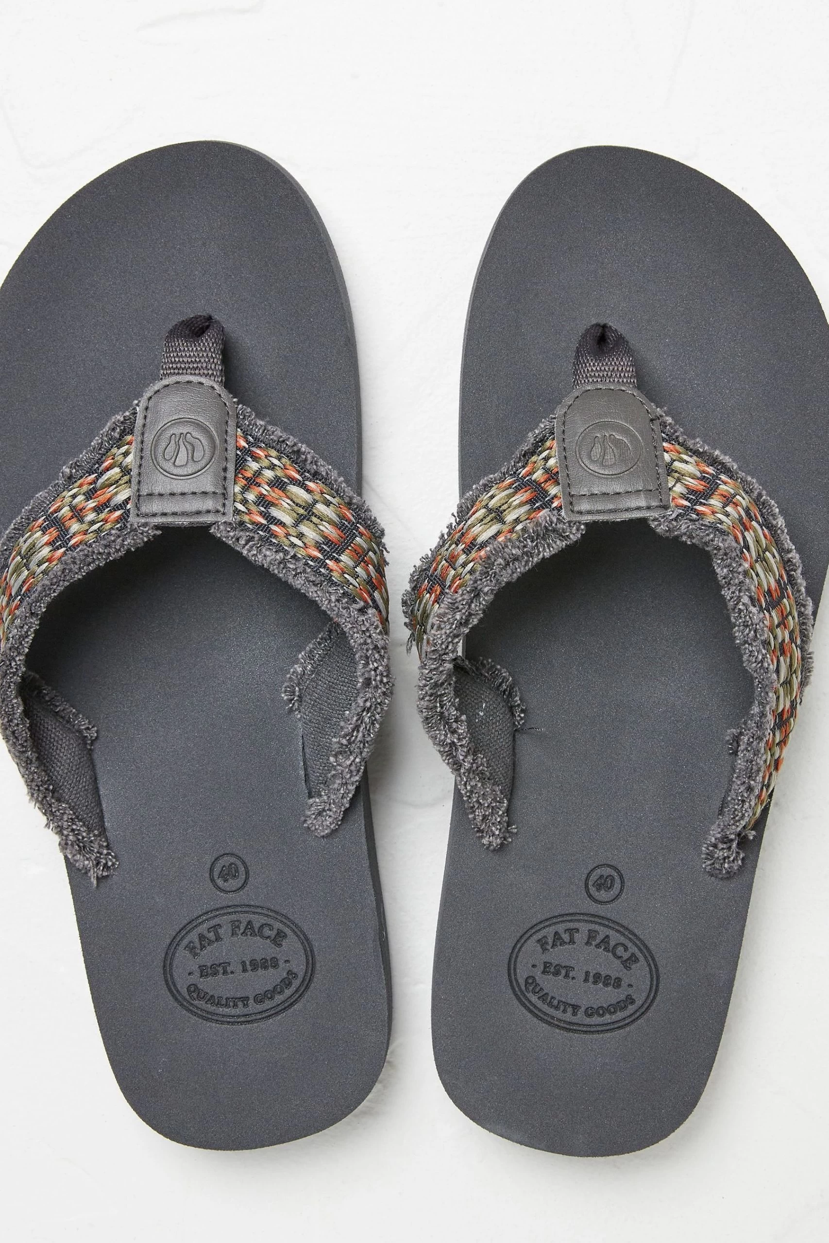 FatFace Grey Harris Flip Flops 2 FatFace Grey Harris Flip Flops - Image 2