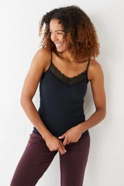 FatFace Black V-Neck Lace Vest