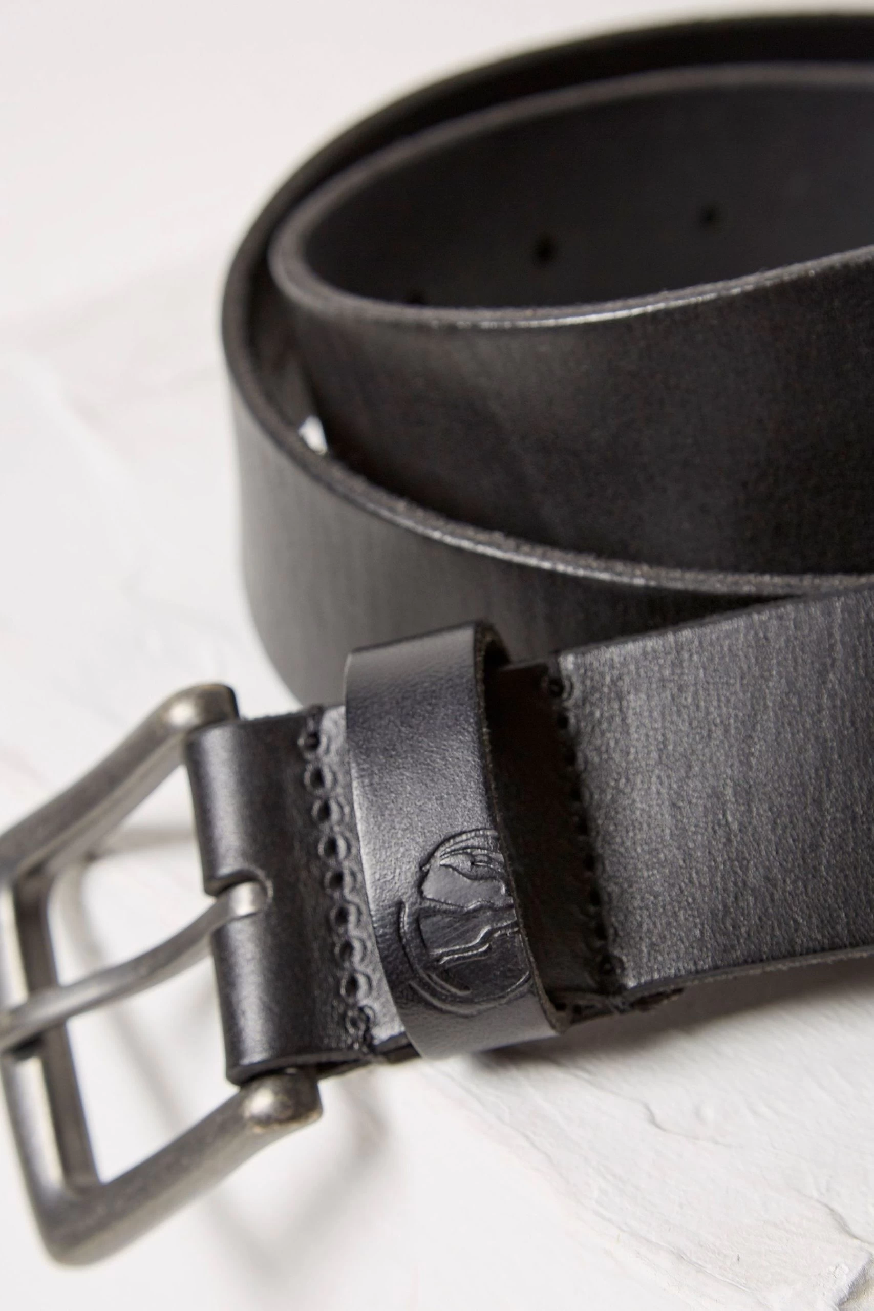 FatFace Italian Black Leather Belt 2 FatFace Italian Black Leather Belt - Image 2