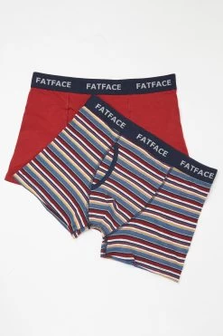 FatFace Red Portland Boxers 2 Pack