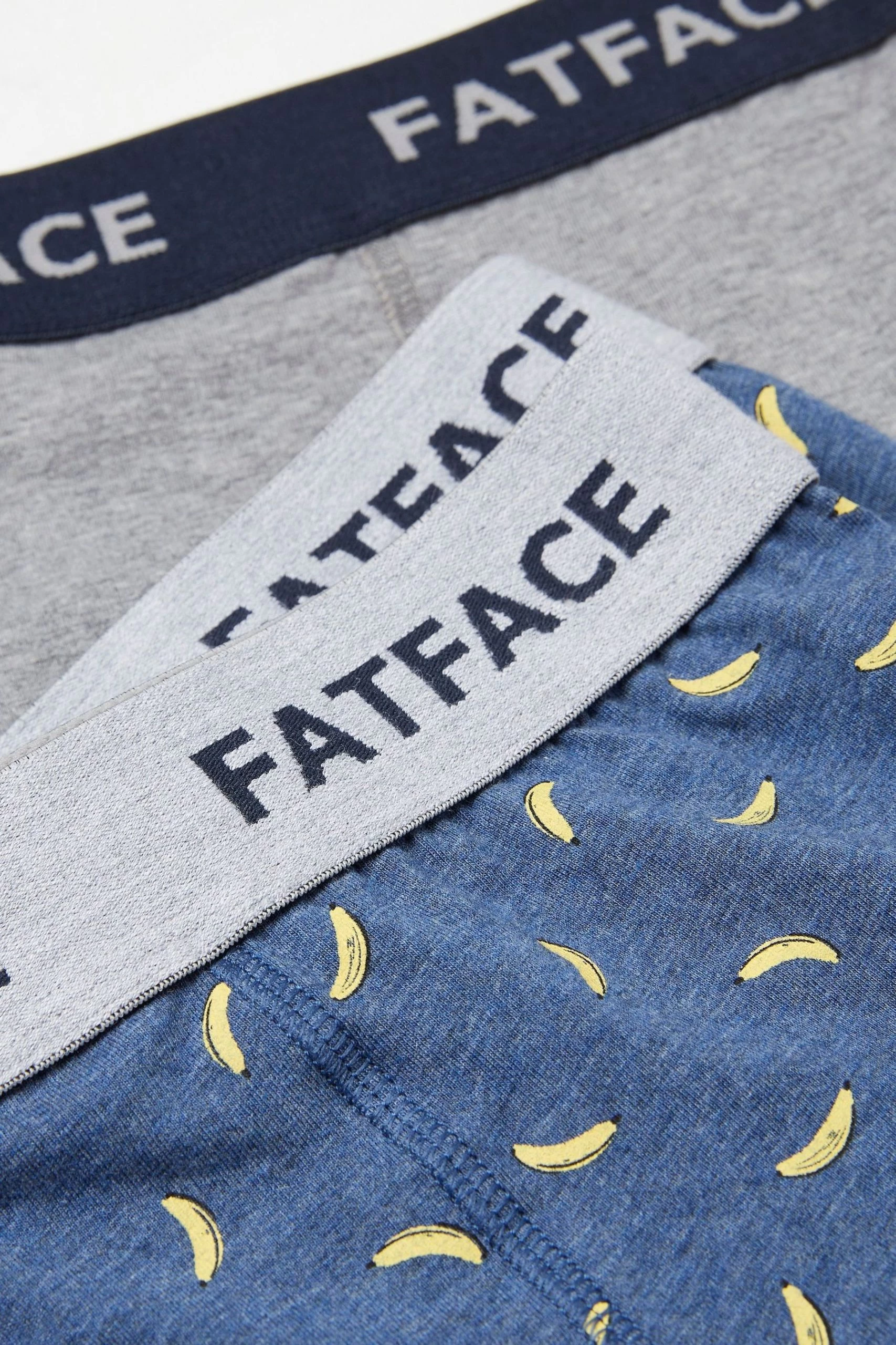 FatFace Blue Banana Print Boxers 2 Pack 2 FatFace Blue Banana Print Boxers 2 Pack - Image 2