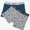 FatFace Green Shark Print Boxers 2 Pack