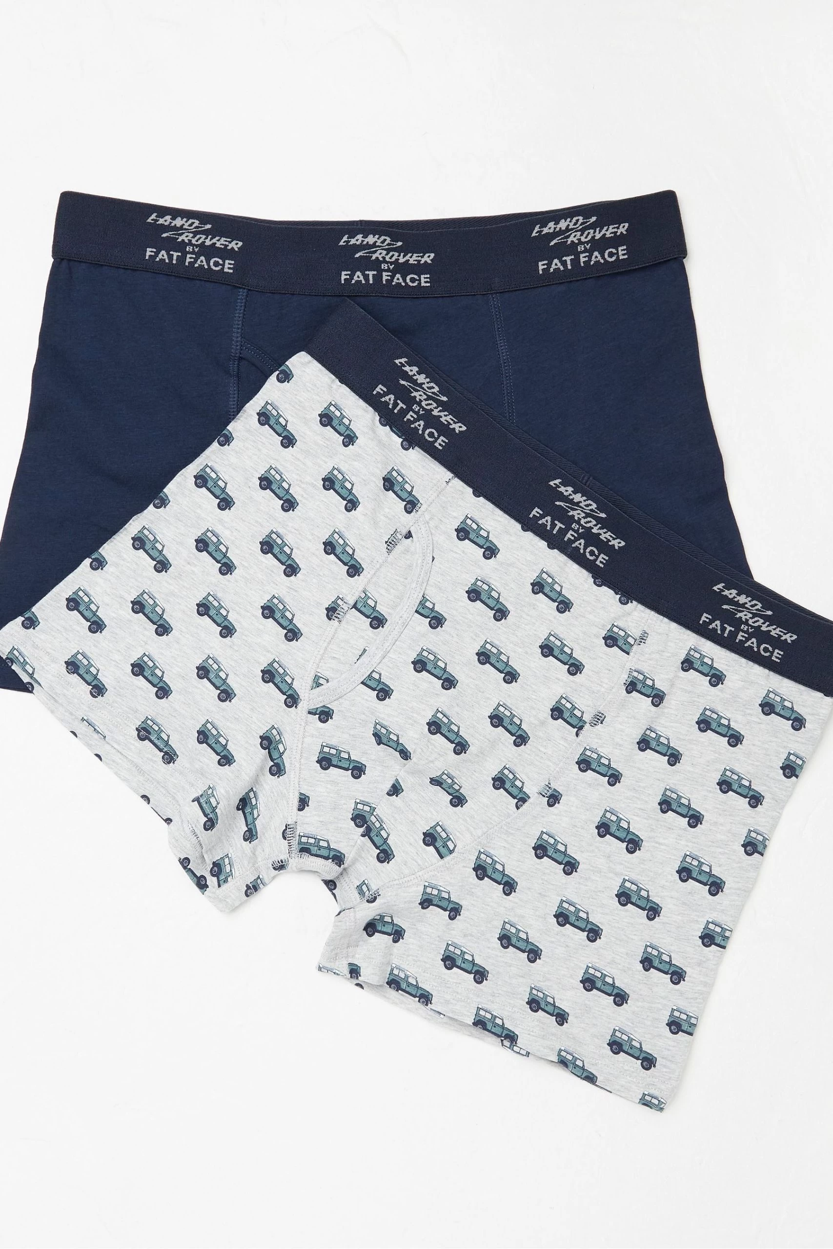FatFace Grey Land Rover Boxers 2 Pack 1 FatFace Grey Land Rover Boxers 2 Pack
