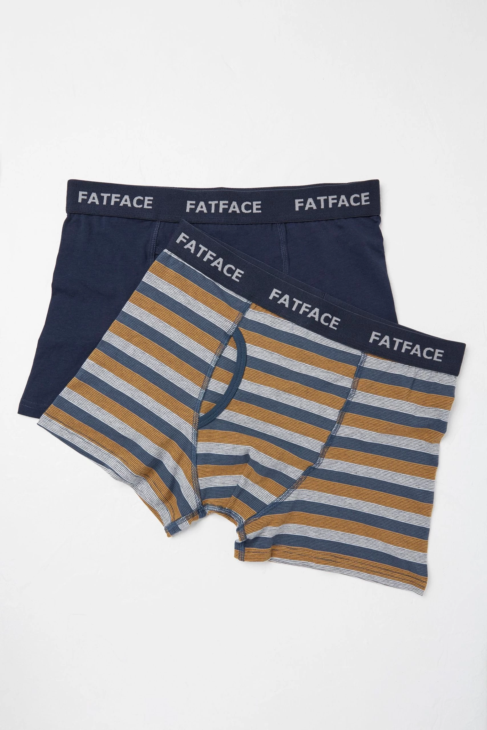 FatFace Blue Dorset Stripe Boxers Two Pack 1 FatFace Blue Dorset Stripe Boxers Two Pack