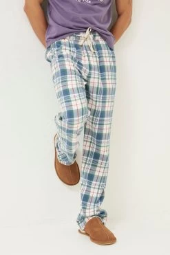 FatFace Blue Hawling Light Check Pyjama Bottoms