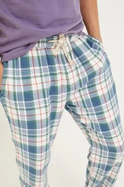 FatFace Blue Hawling Light Check Pyjama Bottoms -Fashion Clothing Store D64485s4