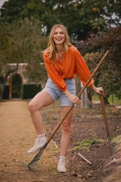 FatFace Brown Jude Jacquard Blouse -Fashion Clothing Store D69769s3