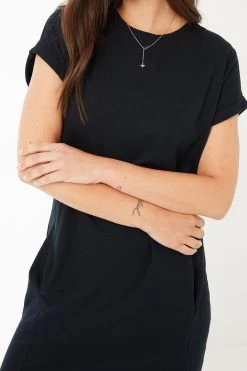 FatFace Iris Black Jersey Dress -Fashion Clothing Store D69774s3