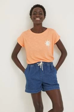 FatFace Orange Ivy Breathe Deeply Graphic T-Shirt