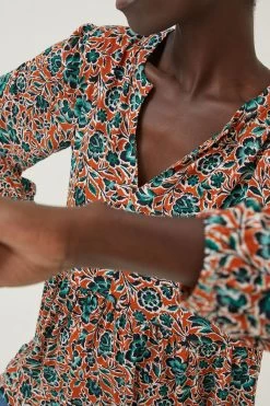 FatFace Orange Poppy Sketch Floral Tunic -Fashion Clothing Store D69777s4