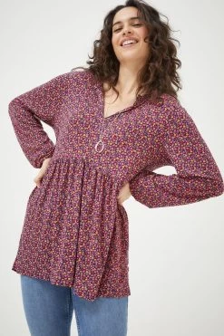 FatFace Red Poppy Retro Ditsy Tunic