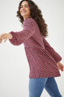 FatFace Red Poppy Retro Ditsy Tunic -Fashion Clothing Store D69778s3