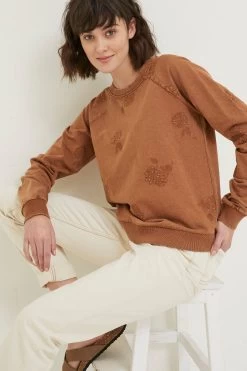 FatFace Becky Brown Embroidered Crew Sweat Top