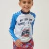 FatFace White Sidney Shark Rash Vest