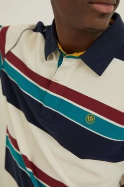 FatFace Natural Multi Stripe Rugby Shirt -Fashion Clothing Store D70266s4
