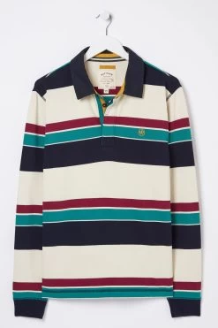 FatFace Natural Multi Stripe Rugby Shirt -Fashion Clothing Store D70266s5