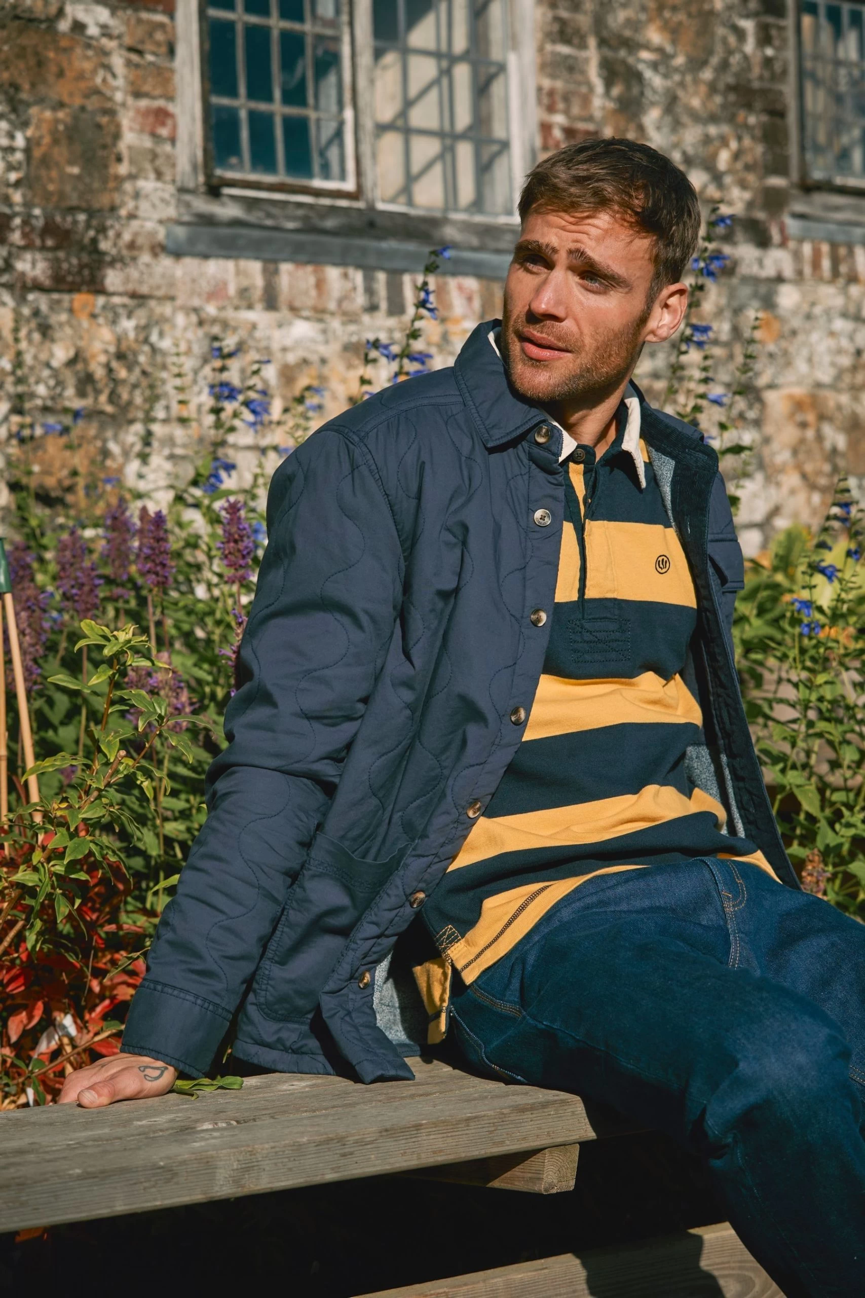 FatFace Blue Burgh Quilted Overshirt 2 FatFace Blue Burgh Quilted Overshirt - Image 2