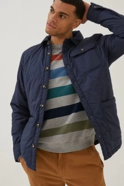 FatFace Blue Burgh Quilted Overshirt 12 FatFace Blue Burgh Quilted Overshirt -Fashion Clothing Store D70279s4
