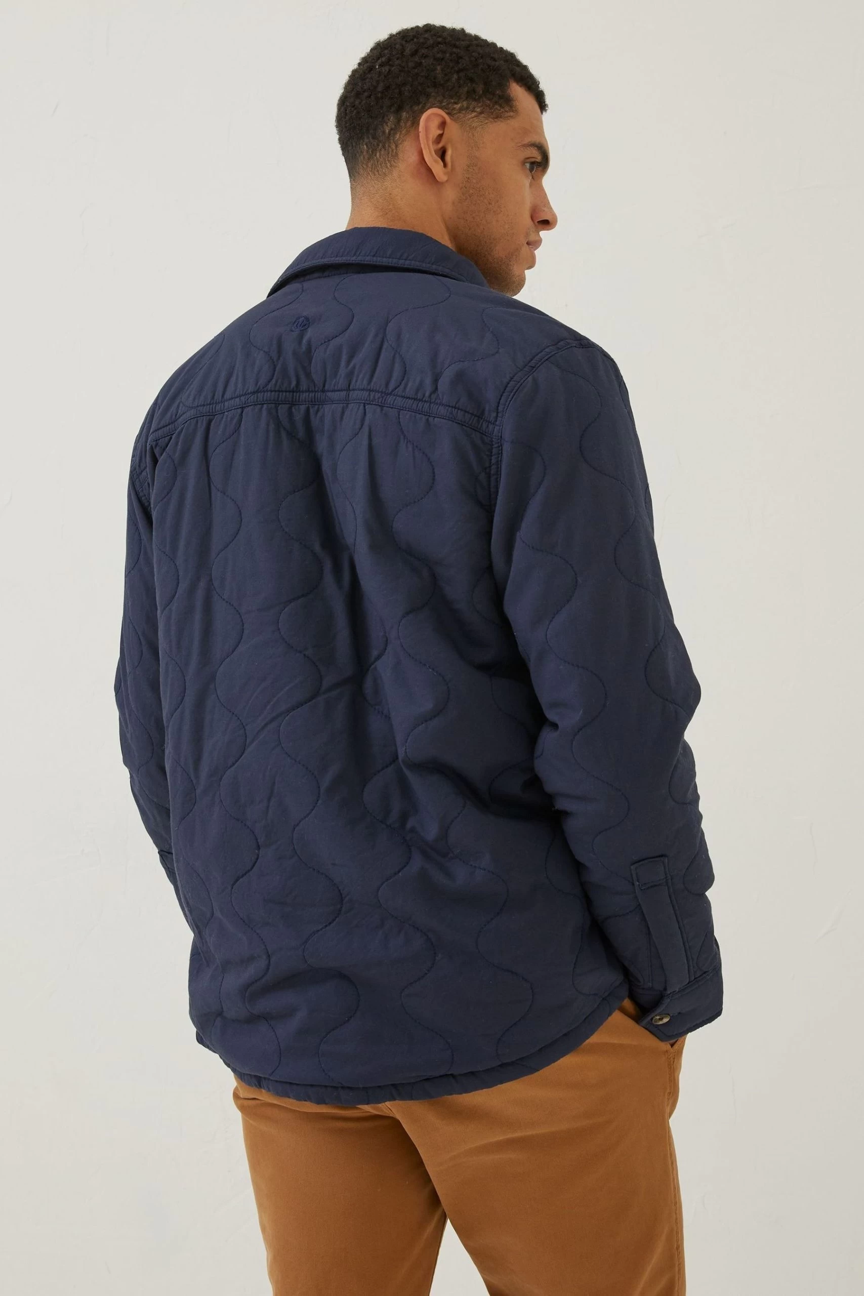 FatFace Blue Burgh Quilted Overshirt 5 FatFace Blue Burgh Quilted Overshirt - Image 5