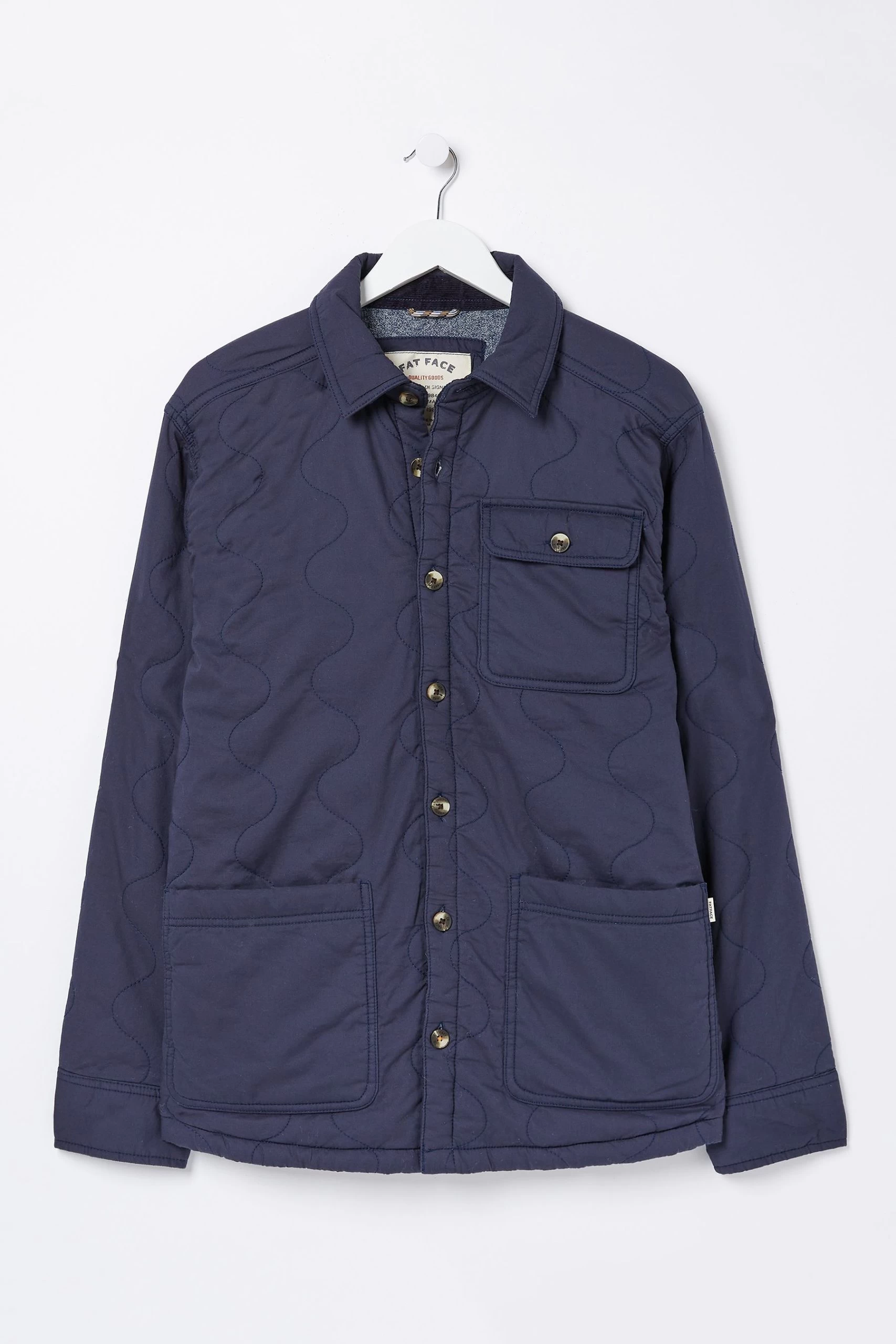FatFace Blue Burgh Quilted Overshirt 9 FatFace Blue Burgh Quilted Overshirt - Image 9