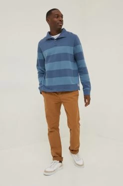 FatFace Blue Thorpe Rugby Stripe Half Neck Sweat Top 8 FatFace Blue Thorpe Rugby Stripe Half Neck Sweat Top -Fashion Clothing Store D70284s3